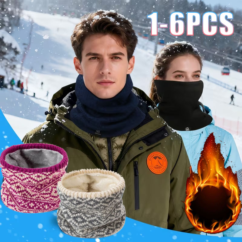 1-6PCS Winter Knit Neck Gaiter - Neck Gaiter Fleece 评论和价格