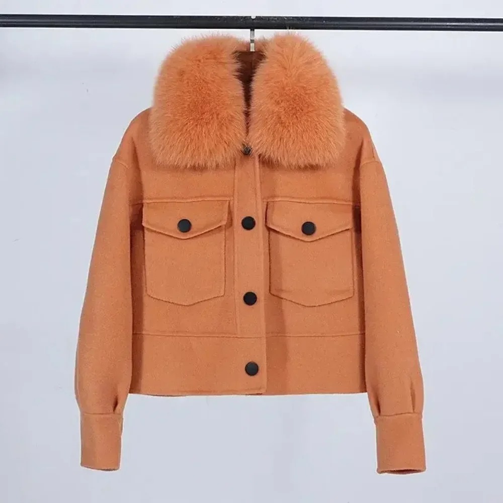 Wool Women Fur Coat New Autumn - Wool Coat Peacoat 评论和价格