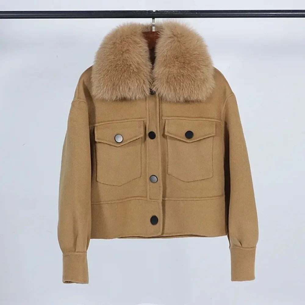 Wool Women Fur Coat New Autumn - Wool Coat Peacoat 评论和价格