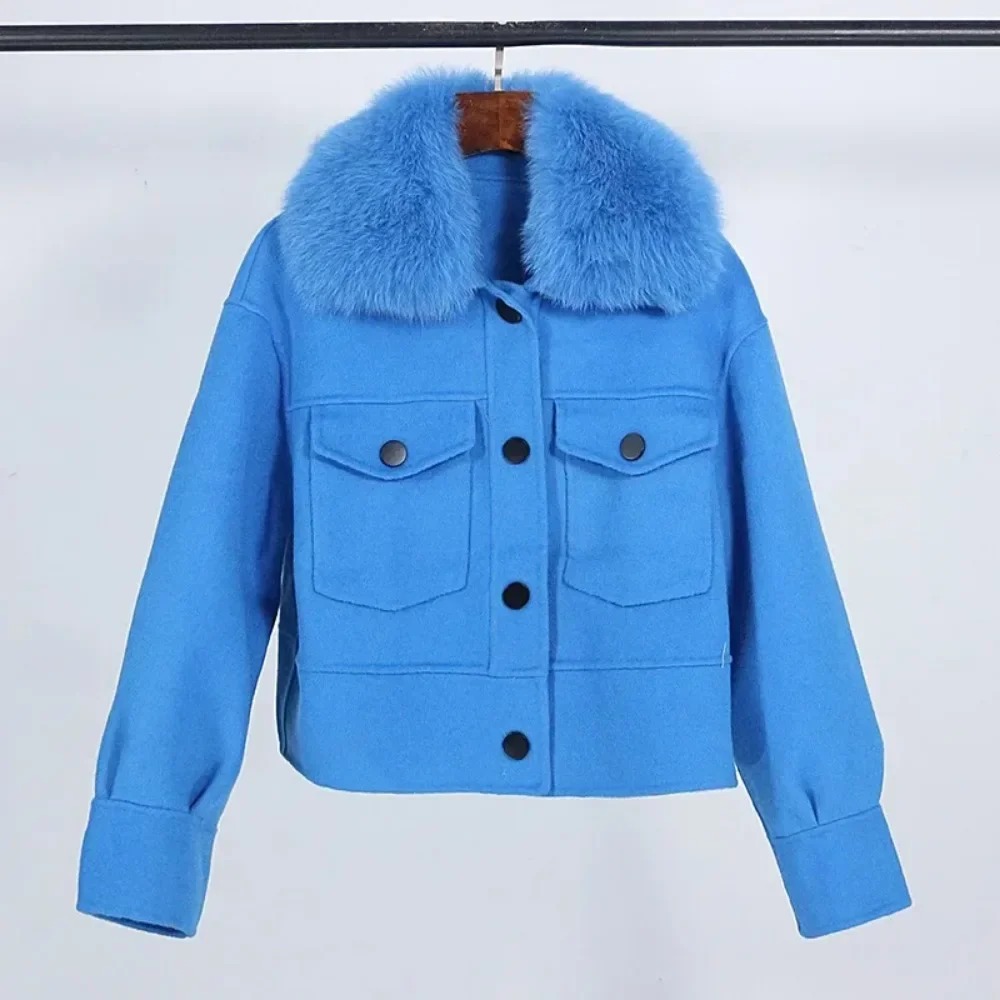 Wool Women Fur Coat New Autumn - Wool Coat Peacoat 评论和价格