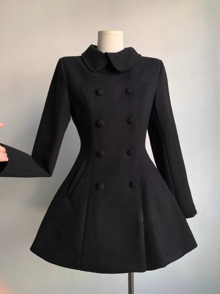 Winter Women's Hepburn Korean  - Wool Coat Peacoat 评论和价格