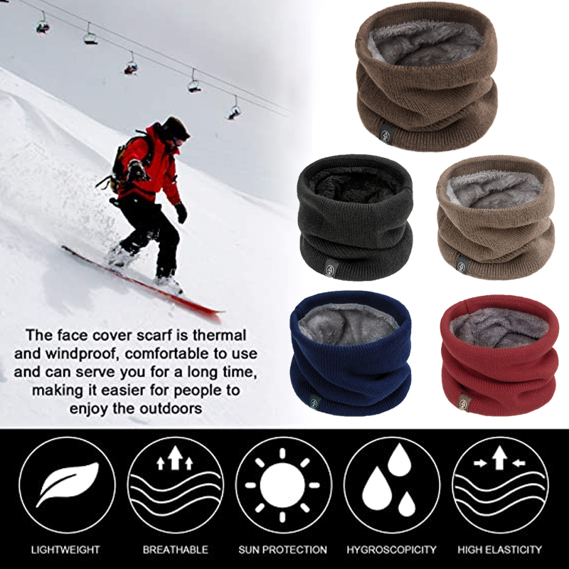 Winter Neck Warmer Double Laye - Neck Gaiter Fleece 评论和价格