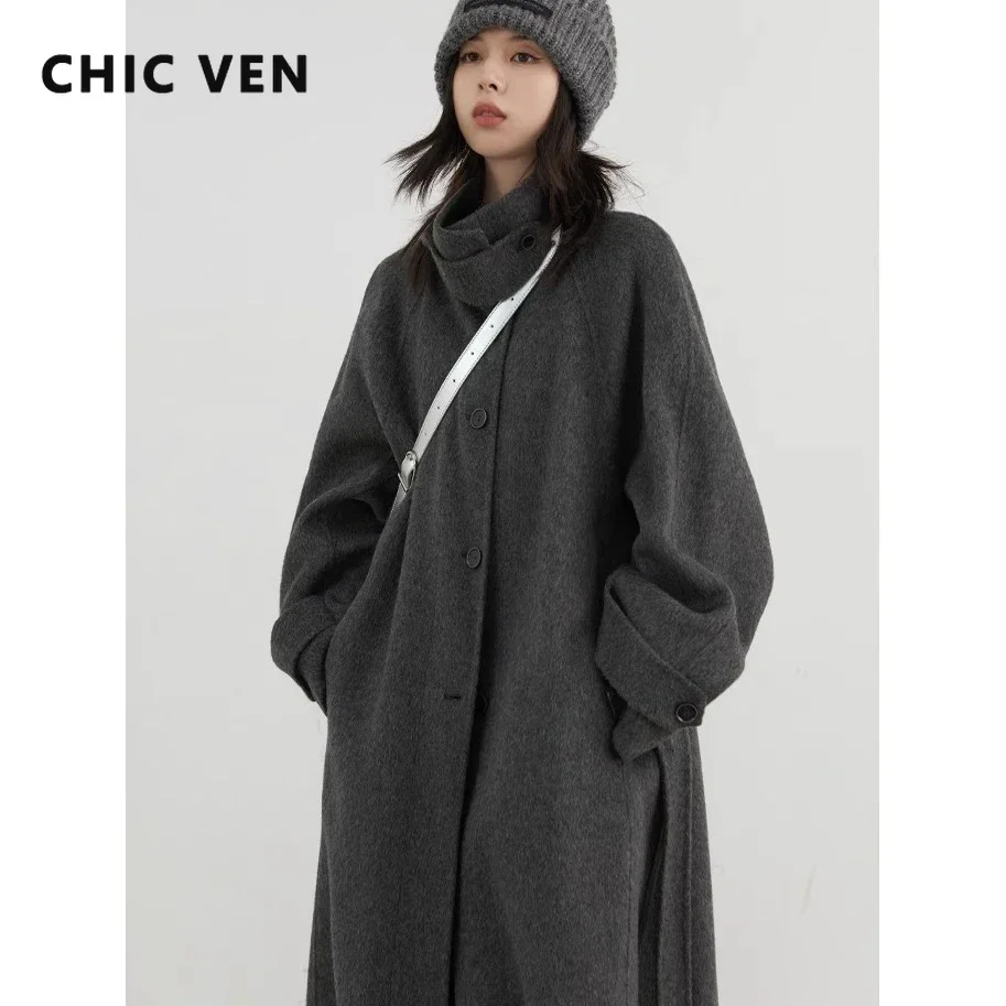 CHIC VEN Korean Women Woolen C - Wool Coat Peacoat 评论和价格