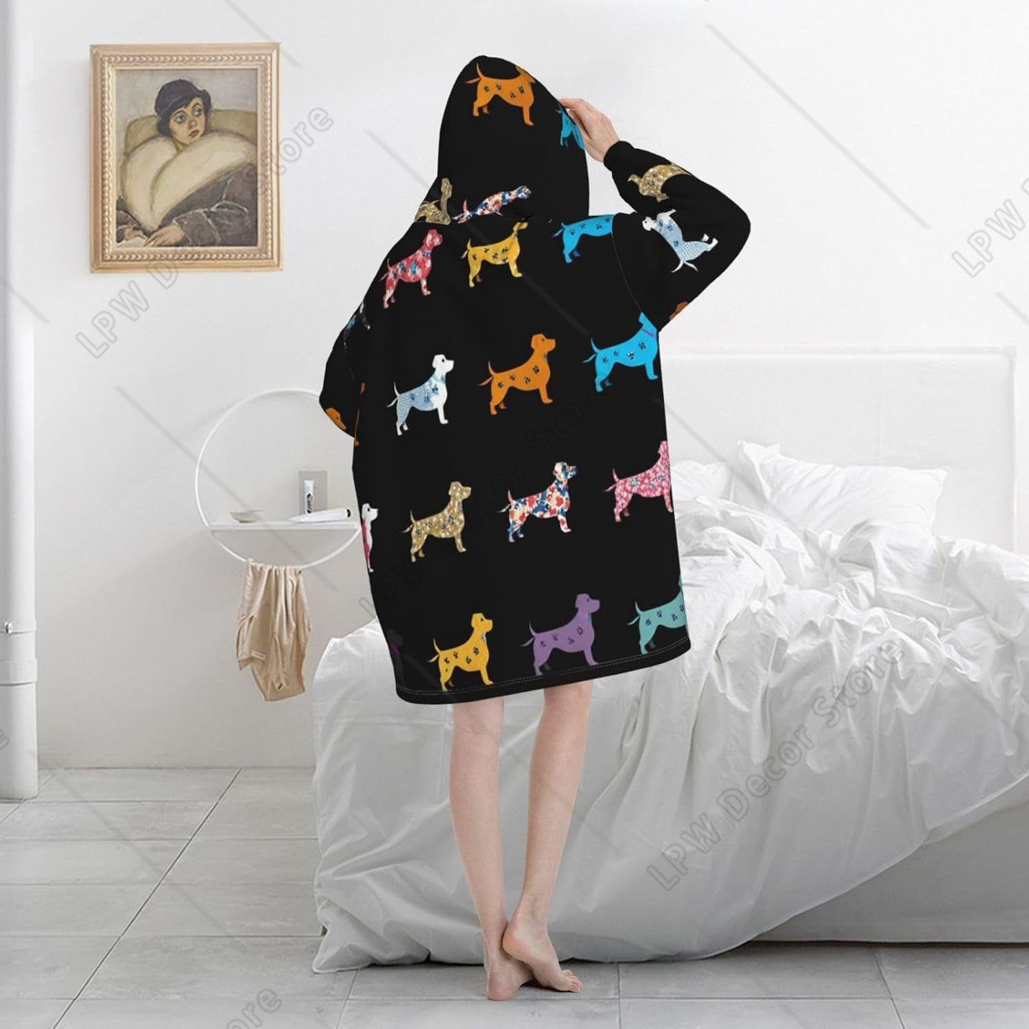 Funny Dachshund Dog Wearable B - Sherpa Hoodie Fleece 评论和价格