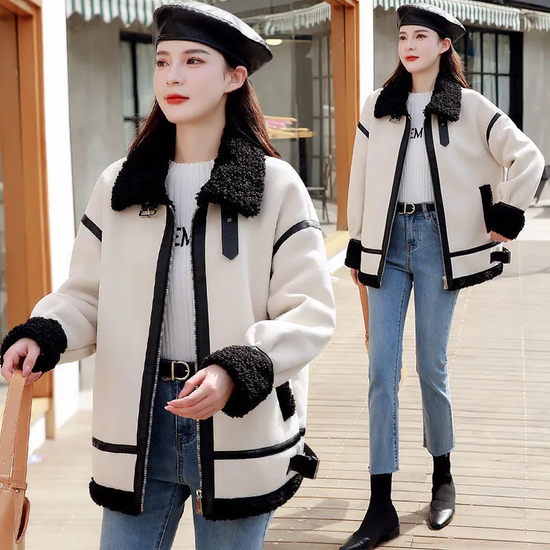 Lamb Fur Coat Female New Fall/ - Wool Coat Peacoat 评论和价格