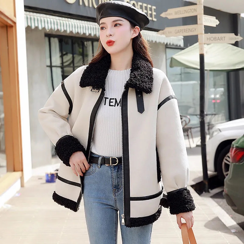 Lamb Fur Coat Female New Fall/ - Wool Coat Peacoat 评论和价格
