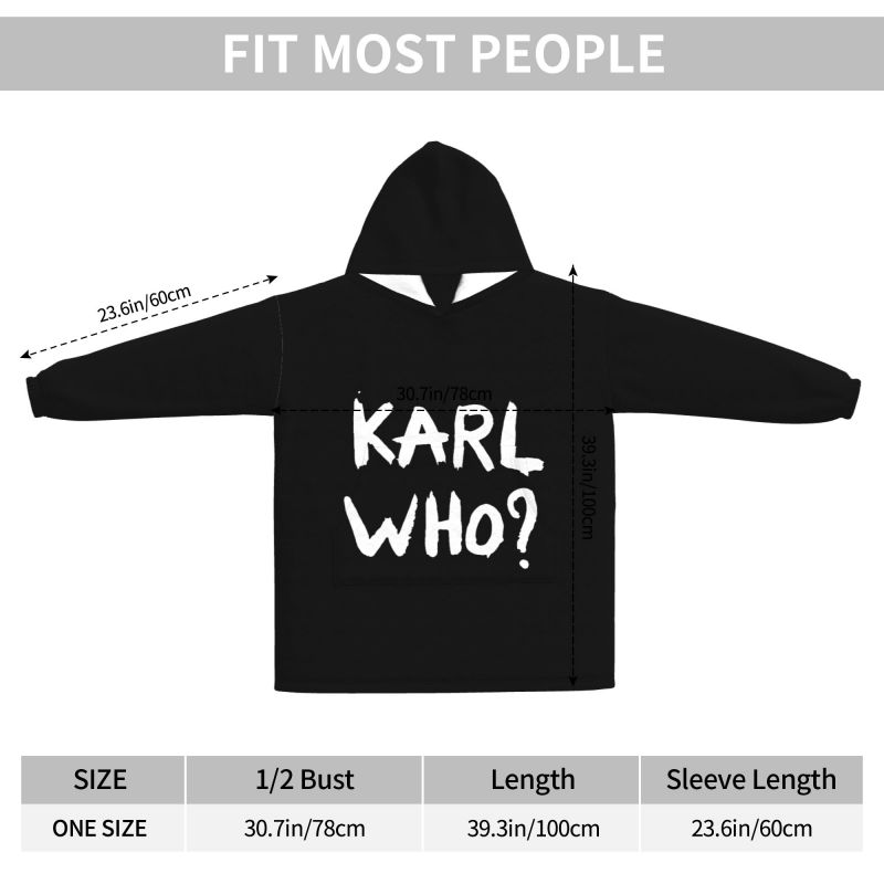 Karl Who Slogan Black Wearable - Sherpa Hoodie Fleece 评论和价格